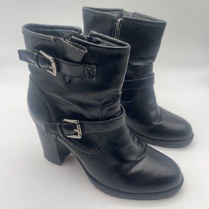 Chaps Black Dena Ankle Boots Size 8.5 Thick Heel Boots